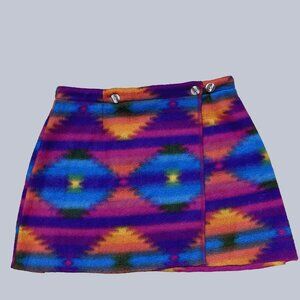 Vintage Merona Mini Skirt – Pendleton-Inspired Fleece Wrap (Fits XS)